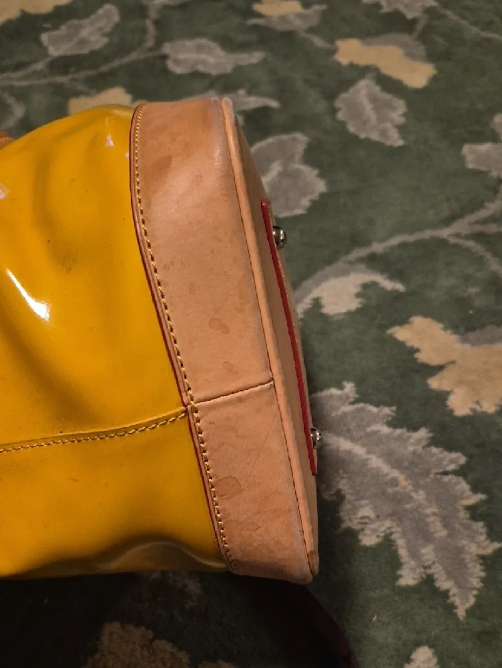 Dooney & Bourke Yellow Leather-Trim Satchel with Tan Handles - Picture 9 of 12